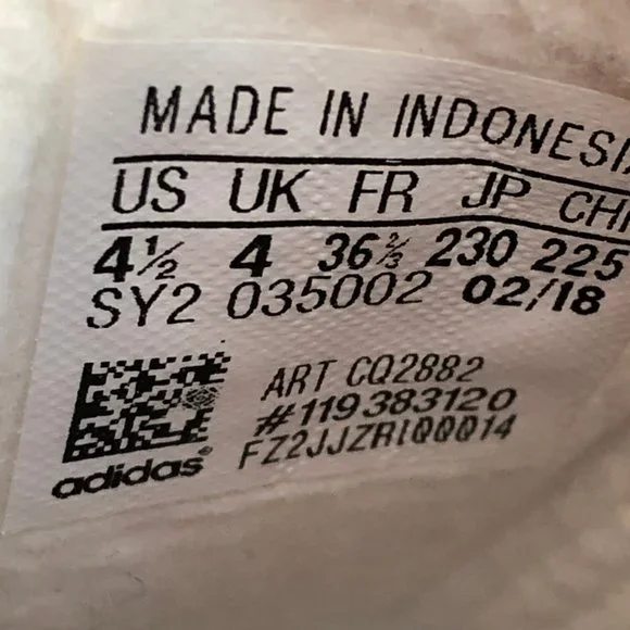 Adidas Kids Athletic Shoes in Pink/White, Size 4.5, Suede, Lightly Flawed - Picture 2 of 7